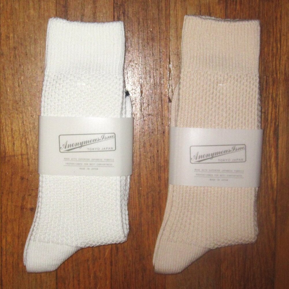 Anonymous Ism Japan Pique Crew Socks (2 Pair)
